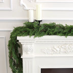 6 Ft Real Touch Pine Cedar Cypress Christmas Garland for Home Decorations - Artificial Greenery Festive Accents